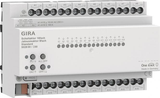GIRA 502800 Schalt-/Jalousieaktor 16/8f 16A Standard OneKNX REG