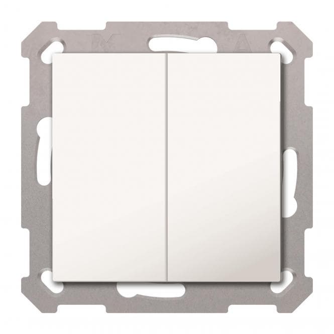 MDT Taster Light 55 2-fach Basic Reinweiß glänzend Neutral BE-TAL55B2.01