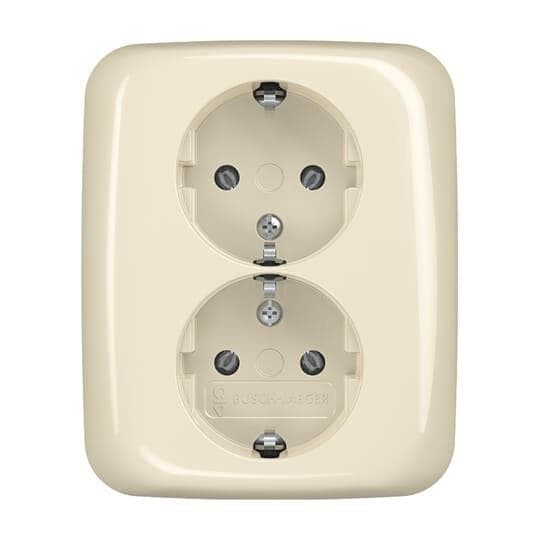 BJ Doppelsteckdose SCHUKO 202 EUJ-212 RAL1013