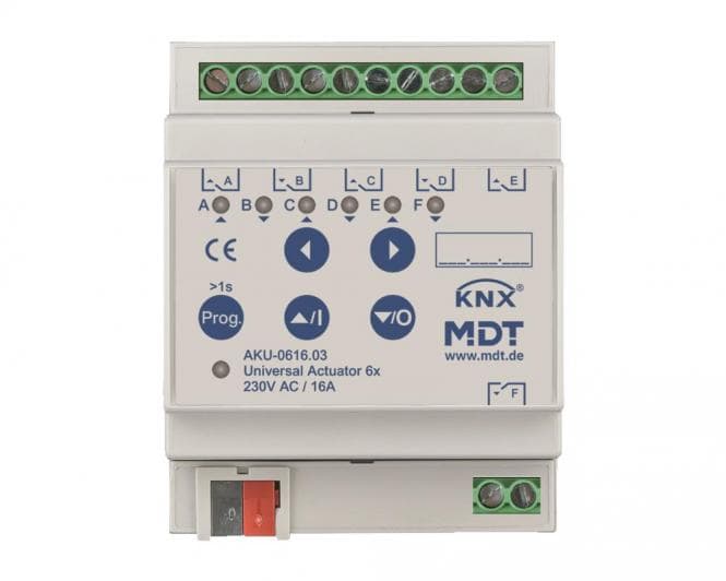 MDT AKU-0616.03 Universalaktor 6fach 4TE REG 16A 230VAC 15EVG