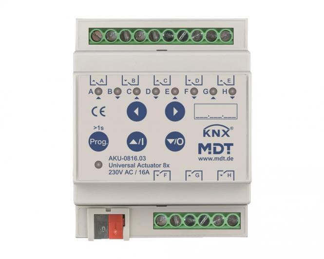 MDT AKU-0816.03 Universalaktor 8fach 4TE REG 16A 230VAC 100F 15EVG