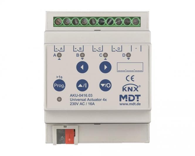 MDT Universalaktor 4-fach 4TE REG 16A 230VAC 100 15EVG AKU-0416.03
