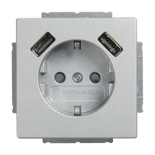 BJ Schuko/USB Steckdose 20 EUCB2USB-83 future linear USB-Ladestation alusil