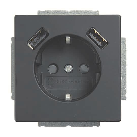 BJ Schuko/USB Steckdose 20 EUCB2USB-885 future linear USB-Ladestation schwarz