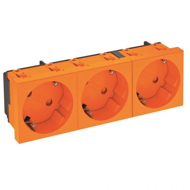 OBO STD-D3S ROR3 Steckdose 33° 3-fach Schutzkontakt 6120125
