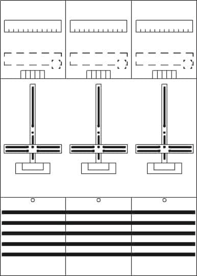 Striebel Komplettfeld 3 Zähler DF37C3 bestückt und vorverdrahtet 1050mm BH3