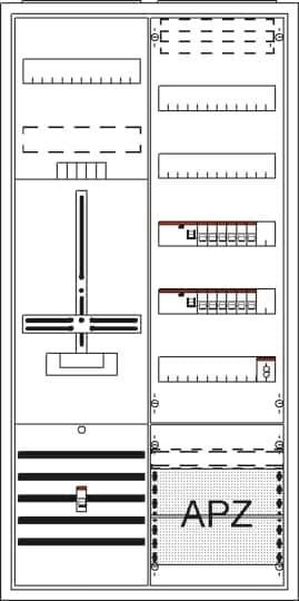 Striebel Komplettschrank APZ DA27CBW 3-Punkt 1Z1V5A2 bestückt 2 x Fi