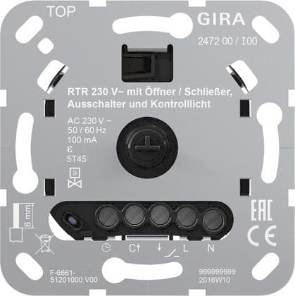GIRA 247200 Raumtemperaturregler 230V Öffner/Schließer Aus+Kontroll Einsatz