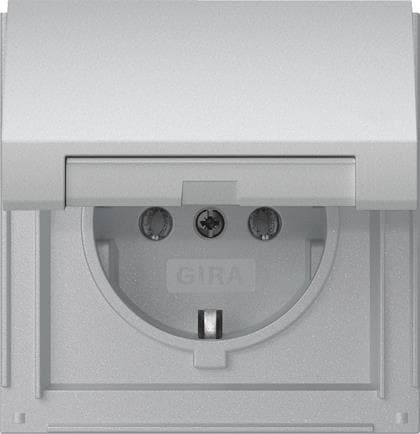 GIRA 445465 SCHUKO-Steckdose Klappdeckel TX_44 Farbe Alu