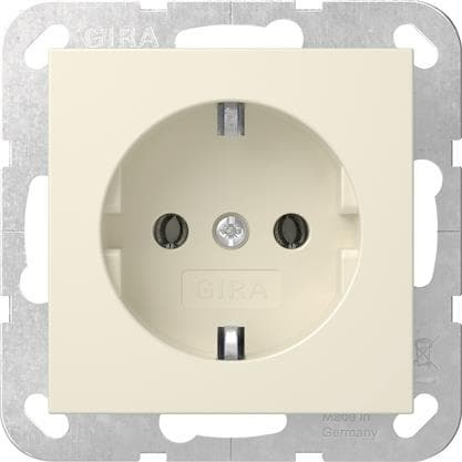 GIRA 446601 SCHUKO-Steckdose o.Krallen System 55 Cremeweiß glänzend