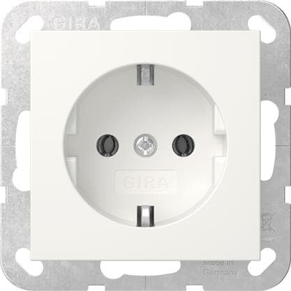GIRA 446603 SCHUKO-Steckdose o.Krallen System 55 Reinweiß glänzend