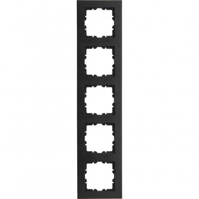 Kopp HK07 PURE-Abdeckrahmen 407250000 5-fach Farbe:schwarz matt