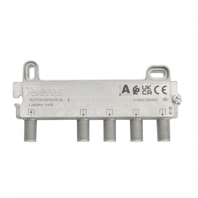 Televes 4-fach Verteiler SAV49FZ 5-2400 MHz VD: 8dB