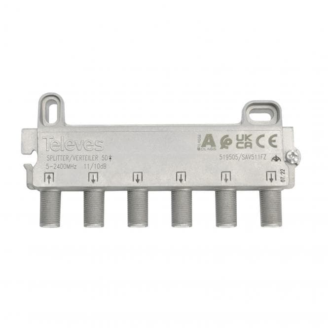 Televes 5-fach Verteiler SAV511FZ 5-2400 MHz VD: 10dB