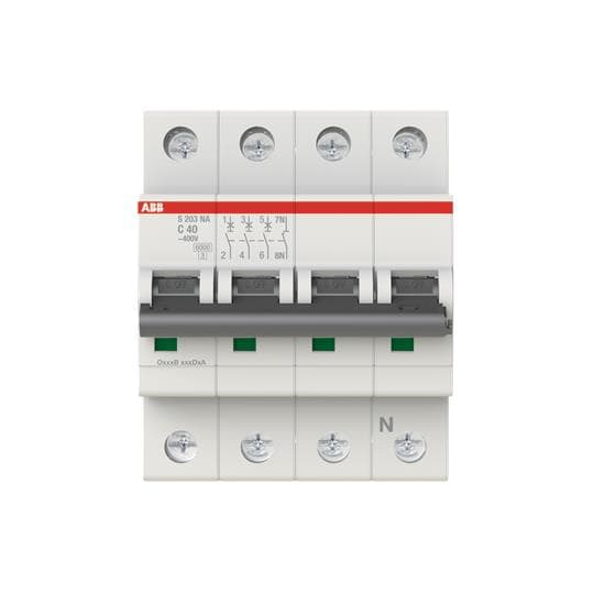 ABB Sicherungsautomat C- S203-C40NA Char.,6kA,40A,3P,+NA 2CDS253103R0404