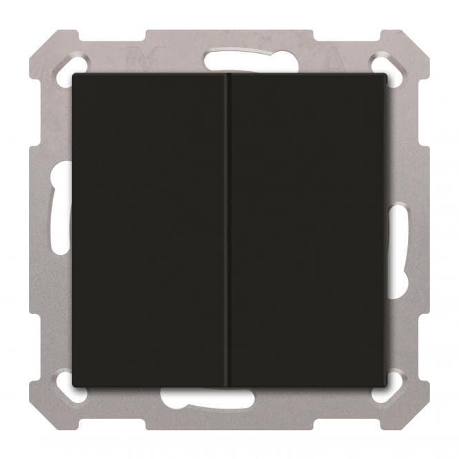 MDT BE-TAL55B206.01 KNX Taster Light 55 Basic 2-fach Schwarz matt Neutral