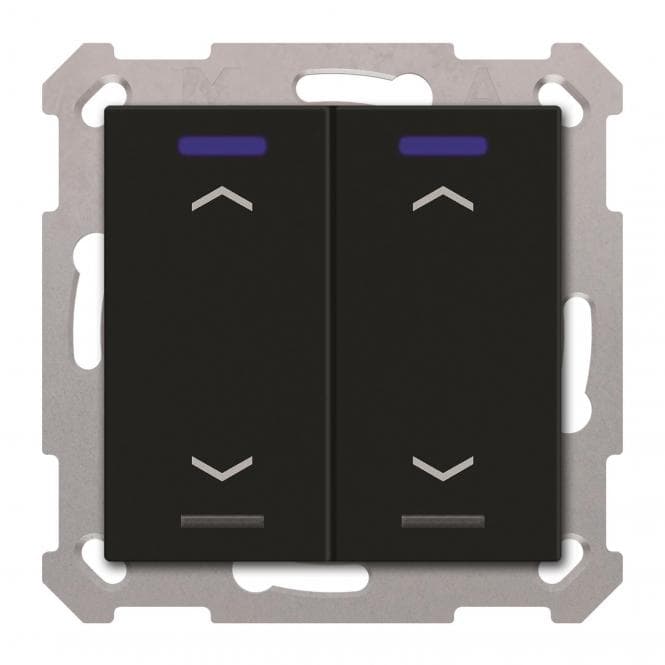 MDT BE-TAL55T206.A1 KNX Taster Light 55 2f RGBW Temperatursensor sw matt Jalous.