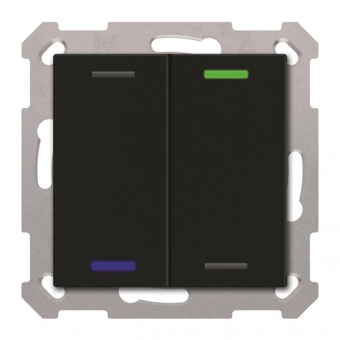 MDT BE-TAL550206.01 KNX Taster Light 55 2-fach RGBW Schwarz matt Neutral
