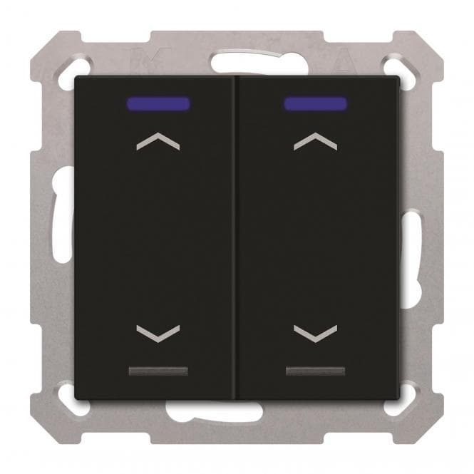 MDT BE-TAL550206.A1 KNX Taster Light 55 2-fach RGBW Schwarz matt Jalousie