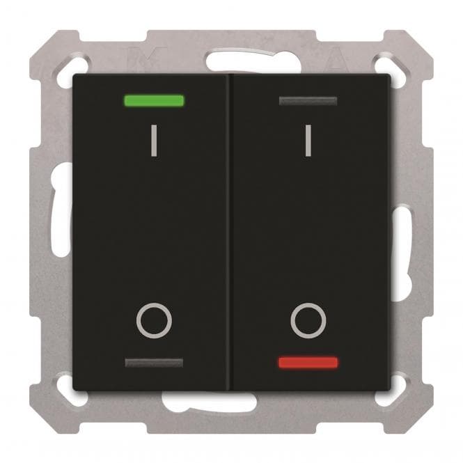 MDT BE-TAL550206.B1 KNX Taster Light 55 2-fach RGBW Schwarz matt Schalten
