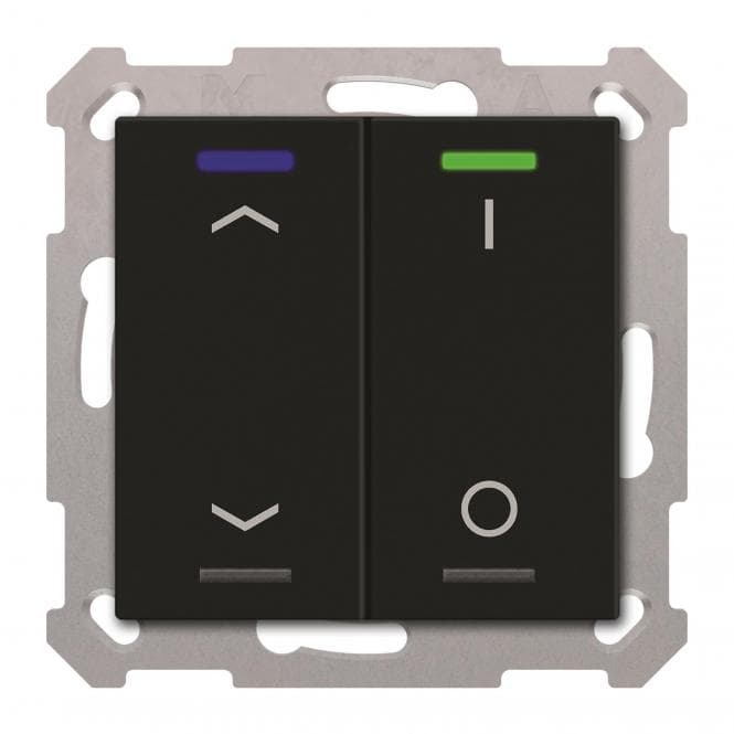 MDT BE-TAL550206.C1 KNX Taster Light 55 2-fach RGBW Schwarz matt Jalous._Schalt.