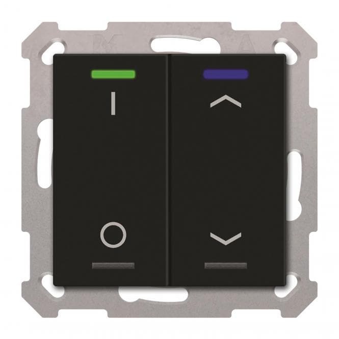 MDT BE-TAL550206.D1 KNX Taster Light 55 2-fach RGBW Schwarz matt Schalt._Jalous.
