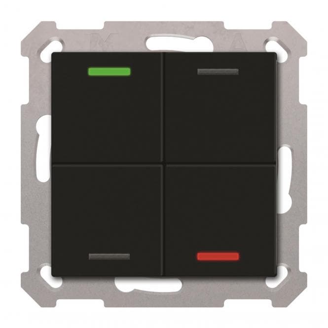 MDT BE-TAL550406.01 KNX Taster Light 55 4-fach RGBW Schwarz matt Neutral