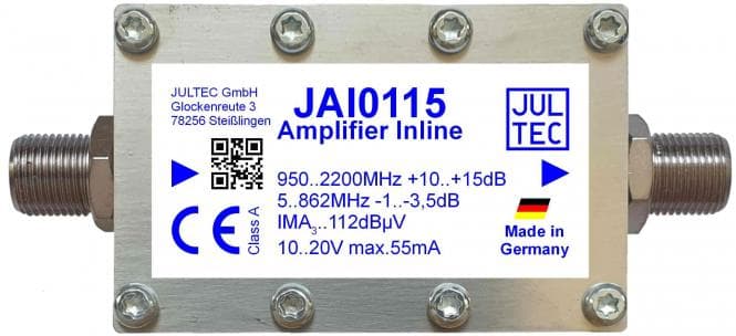Jultec SAT-Inline-Verstärker JAI0115 15dB, ferngespeist