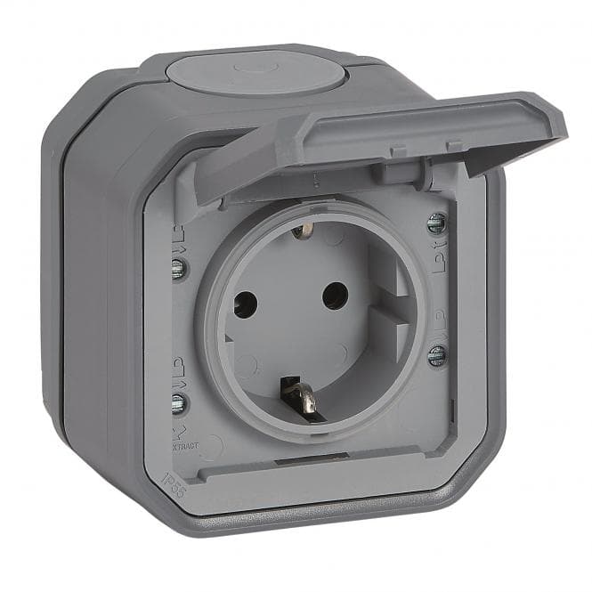 Legrand 069730L Plexo New FRAP IP44 Steckdose 1fach grau