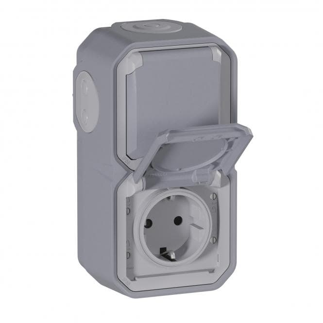 Legrand 069744L Plexo New FRAP IP44 Steckdose 2fach grau senkrecht