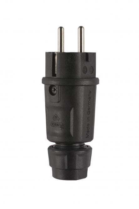 ABL Hightech Stecker SCHUKO 100000064 fr-be Elamid schwarz IP54