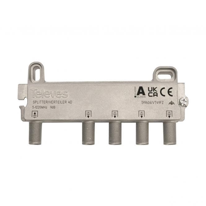Televes 4-fach Verteiler VT49FZ 5-1218MHz VD: 9 dB 519604