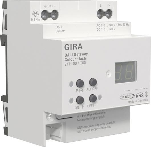 GIRA 211100 DALI Gateway Colour 1f REG KNX Secure