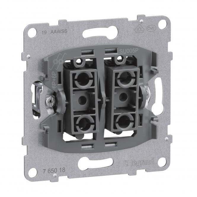 Legrand 765018 SEANO Einsatz Doppeltaster m.2 Wechselkontakten 10A