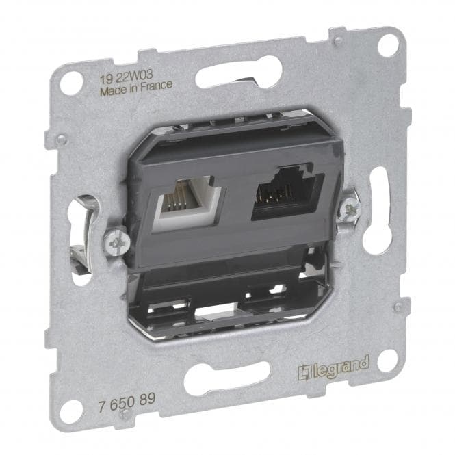 Legrand 765089 SEANO Einsatz Datendose RJ11+RJ45 Kat.6 UTP