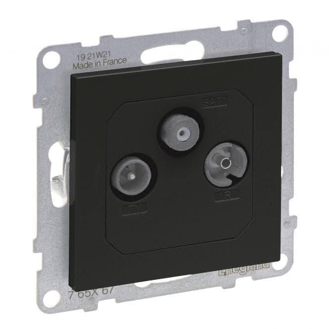 Legrand 765367 SEANO Einzeldose TV-R-SAT f.HD-TV in der Farbausführung sw
