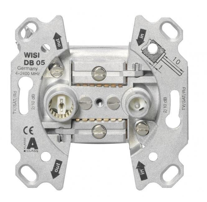 WISI Antennendose Durchgang 2-Loch DB05 5-2400MHz 10dB