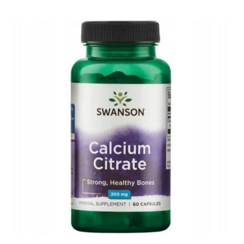 Minerały Wapń Swanson Coral Citrate 200mg 60kaps