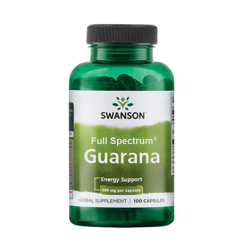 Suplement Energetyczny Guarana Swanson Guarana 500mg 100kaps