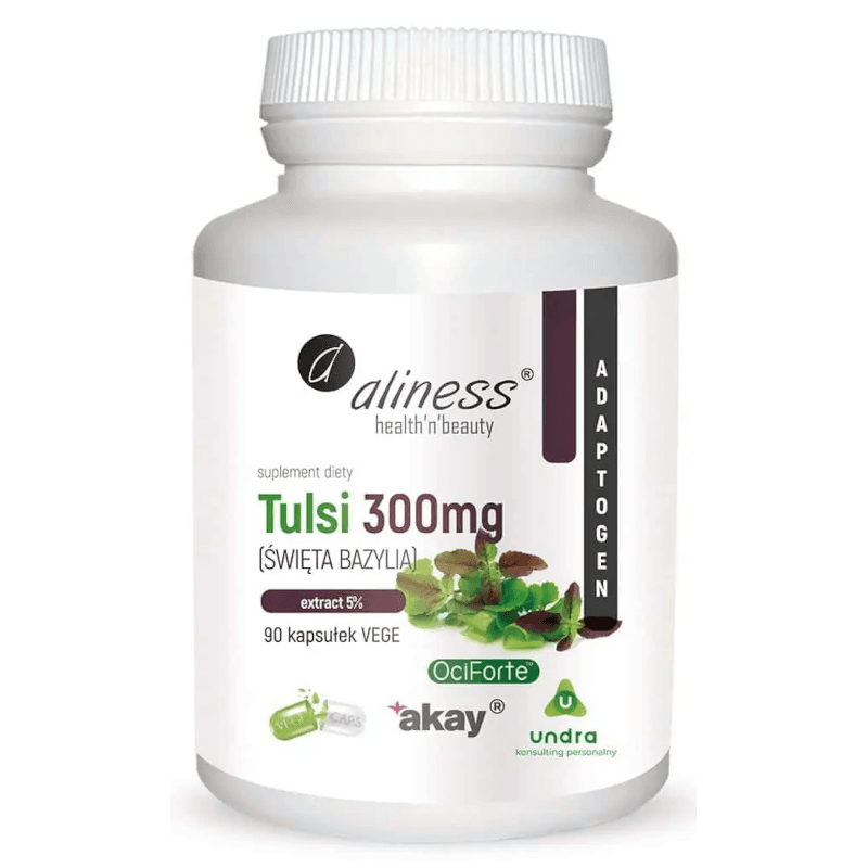 Wsparcie Odporności Święta Bazylia Aliness Tulsi 5% 300mg 90kaps