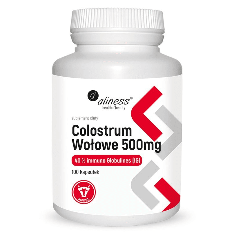 Wsparcie Odporności Kolostrum Aliness Colostrum Wołowe 500mg 100kaps