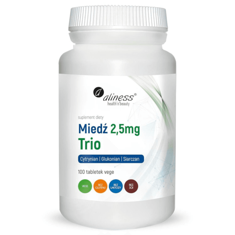 Minerały Miedź Aliness Miedź 2.5mg Trio 100tab