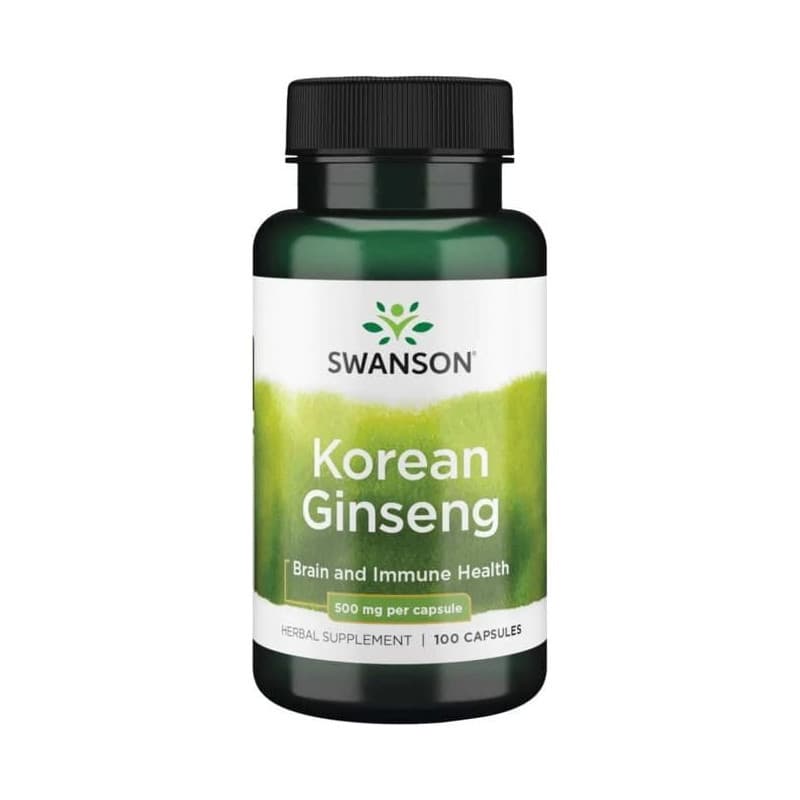 Wsparcie Witalności Żeń-szeń Koreański Swanson Korean Ginseng 100kaps