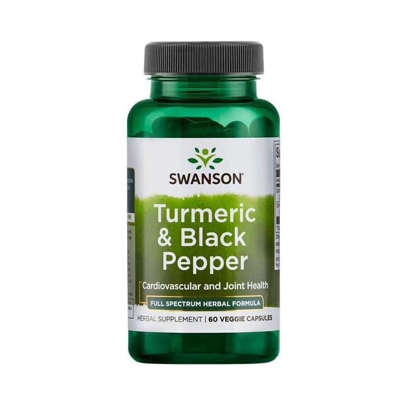 Trawienie Kompleks Swanson Turmeric & Black Pepper 60vkaps
