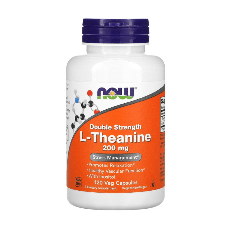 Pamięć i Koncentracja Teanina Now Foods L-Theanine with Inositol 200mg 120vkaps