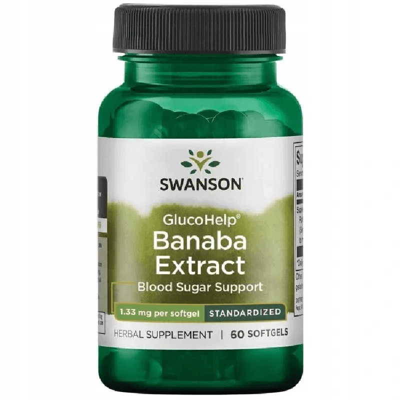 Kontrola Apetytu Ekstrakt z Liści Banaba Swanson Banaba Extract 60softgels