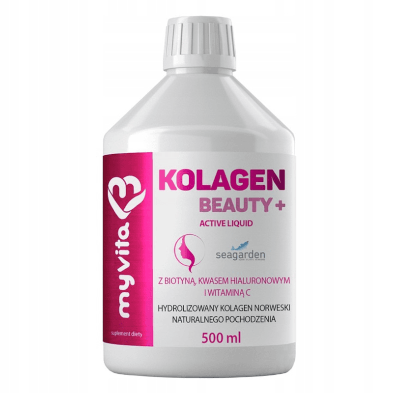 Wsparcie Włosów, Skóry, Paznokci Kompleks MyVita Kolagen Beauty + Active Liquid 500ml