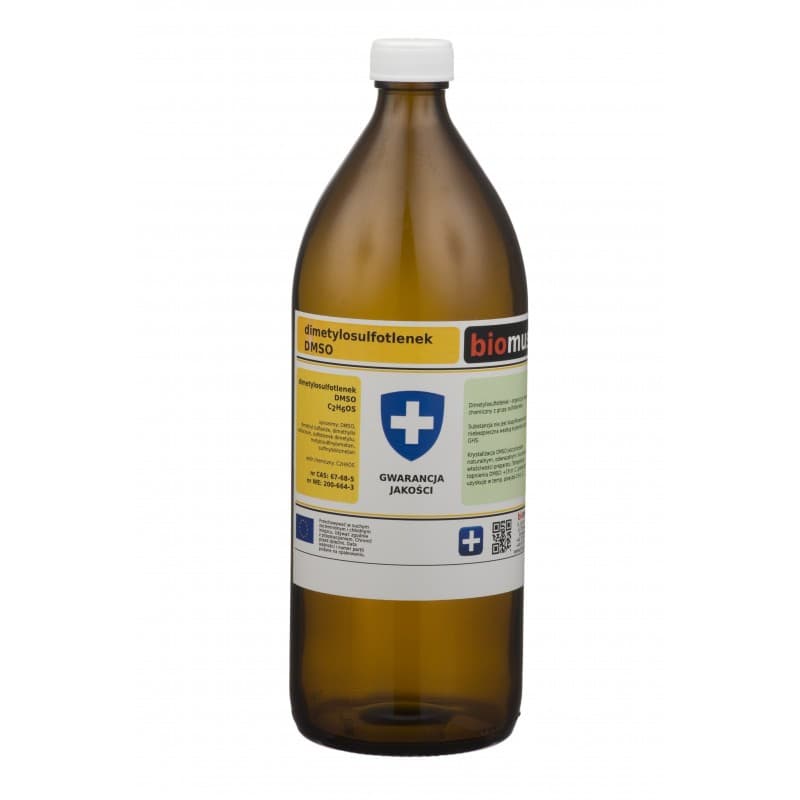 Surowiec chemiczny DMSO Biomus Dimetylosulfotlenek Szklana Butelka 1000g