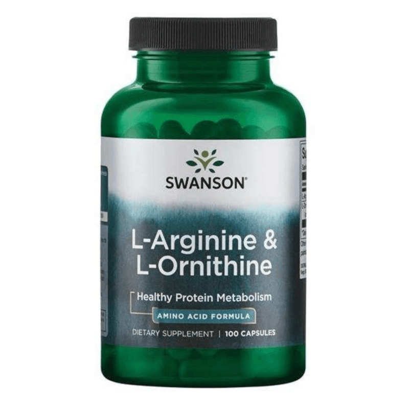 Aminokwasy Arginina + Ornityna Swanson L-Arginine & L-Ornithine 100kaps