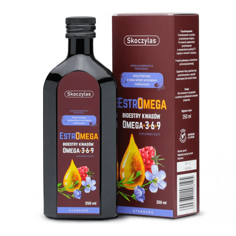 Kwasy Tłuszczowe Omega + E Skoczylas Estromega Standard 250ml